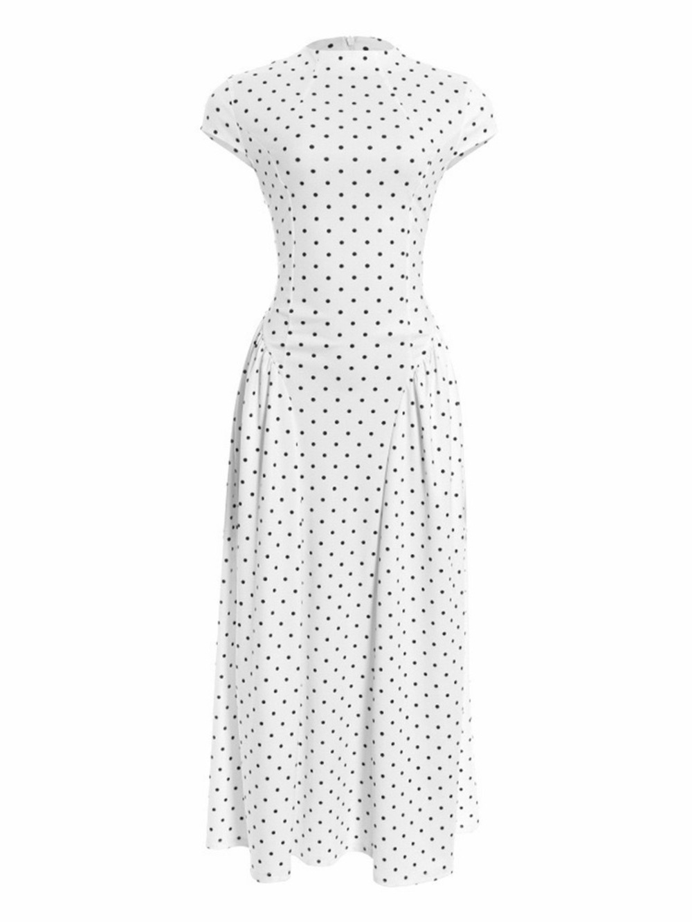 Elegant White Polka Dot Maxi Dress - Picture 7 of 16